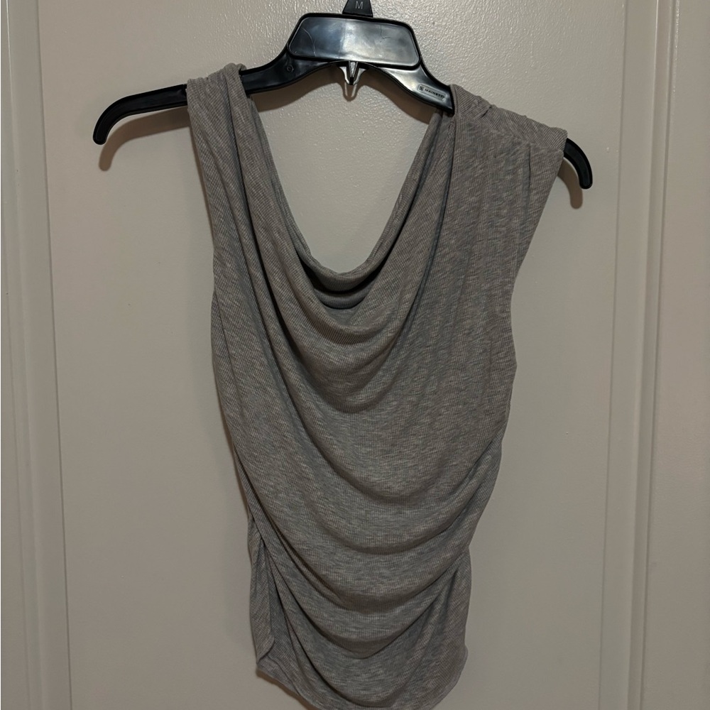 Elegant Gray Drape Top